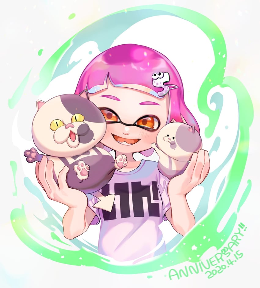 inkling player character, inkling girl, judd, and li'l judd (splatoon) drawn by yamagishi_chihiro