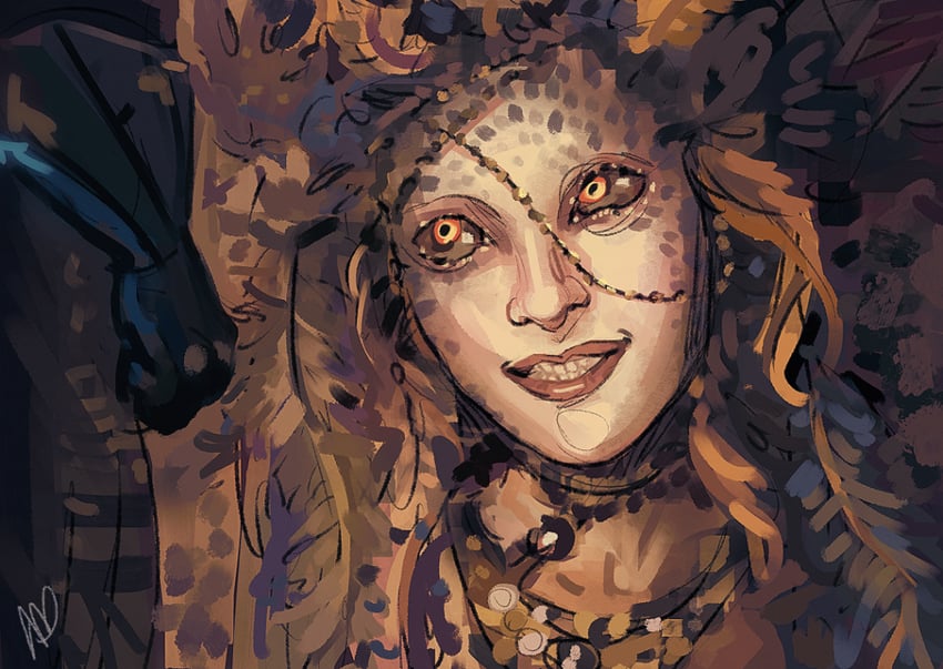 sphinx (dragon's dogma and 1 more) drawn by morvvn