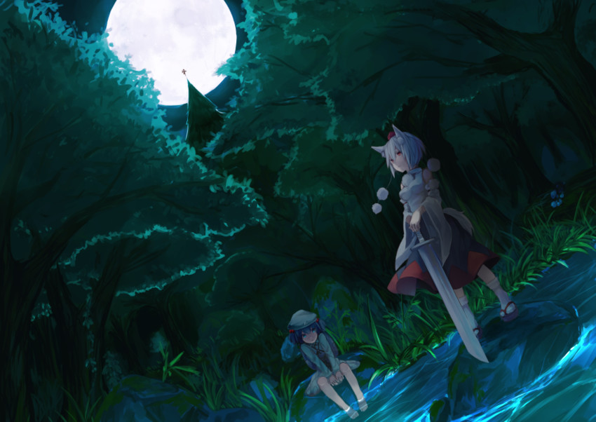 inubashiri momiji and kawashiro nitori (touhou) drawn by gensou_aporo