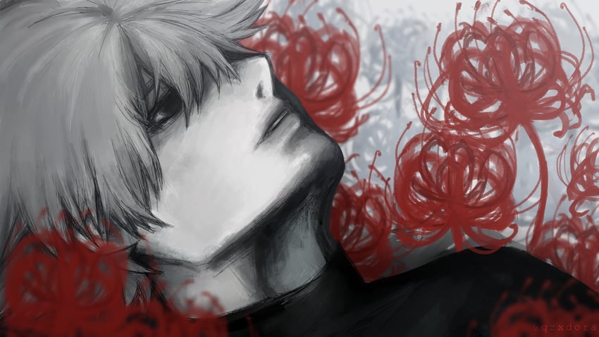 kaneki ken (tokyo ghoul and 1 more) drawn by qzxdoraa