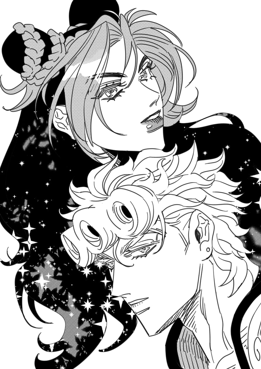 kujo jolyne and giorno giovanna (jojo no kimyou na bouken and 2 more) drawn by danggo99
