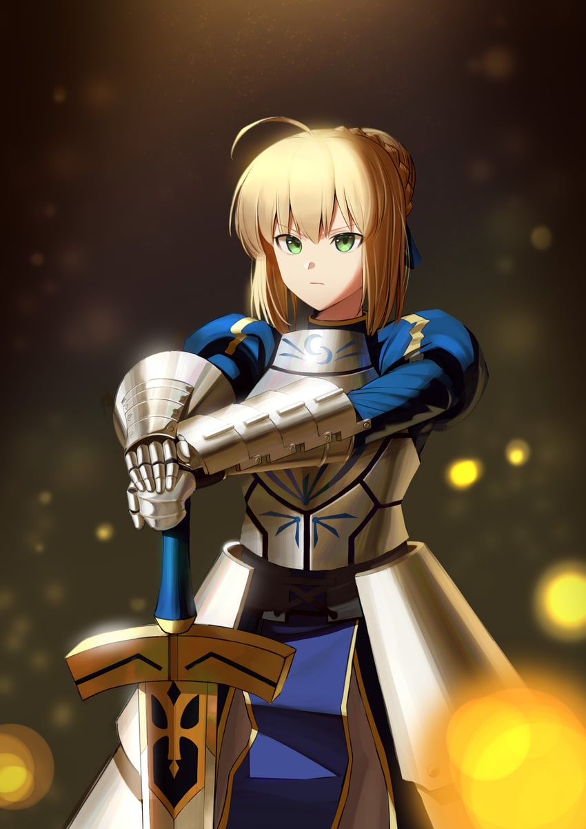 artoria pendragon and saber (fate and 2 more) drawn by xogus1025