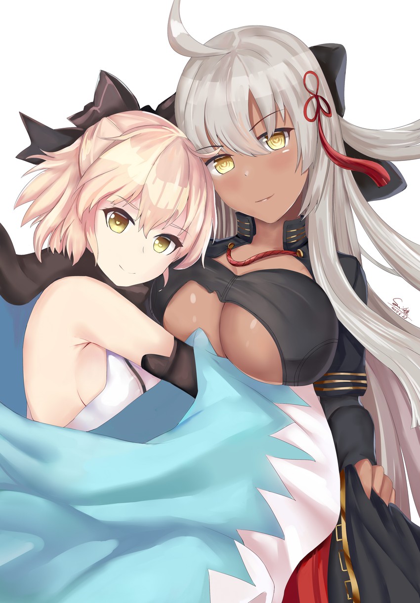 okita souji and okita souji alter (fate and 1 more) drawn by sui_(aa6281809)