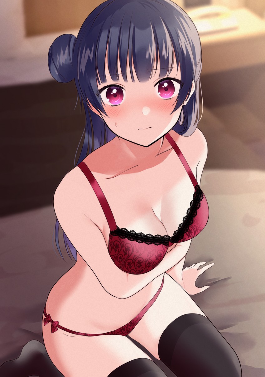 tsushima yoshiko (love live! and 1 more) drawn by kazepana