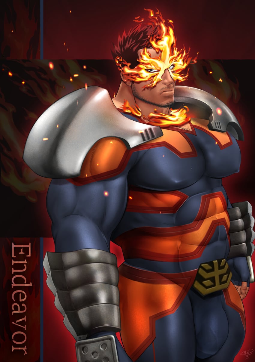 endeavor (boku no hero academia) drawn by kuma_gororo
