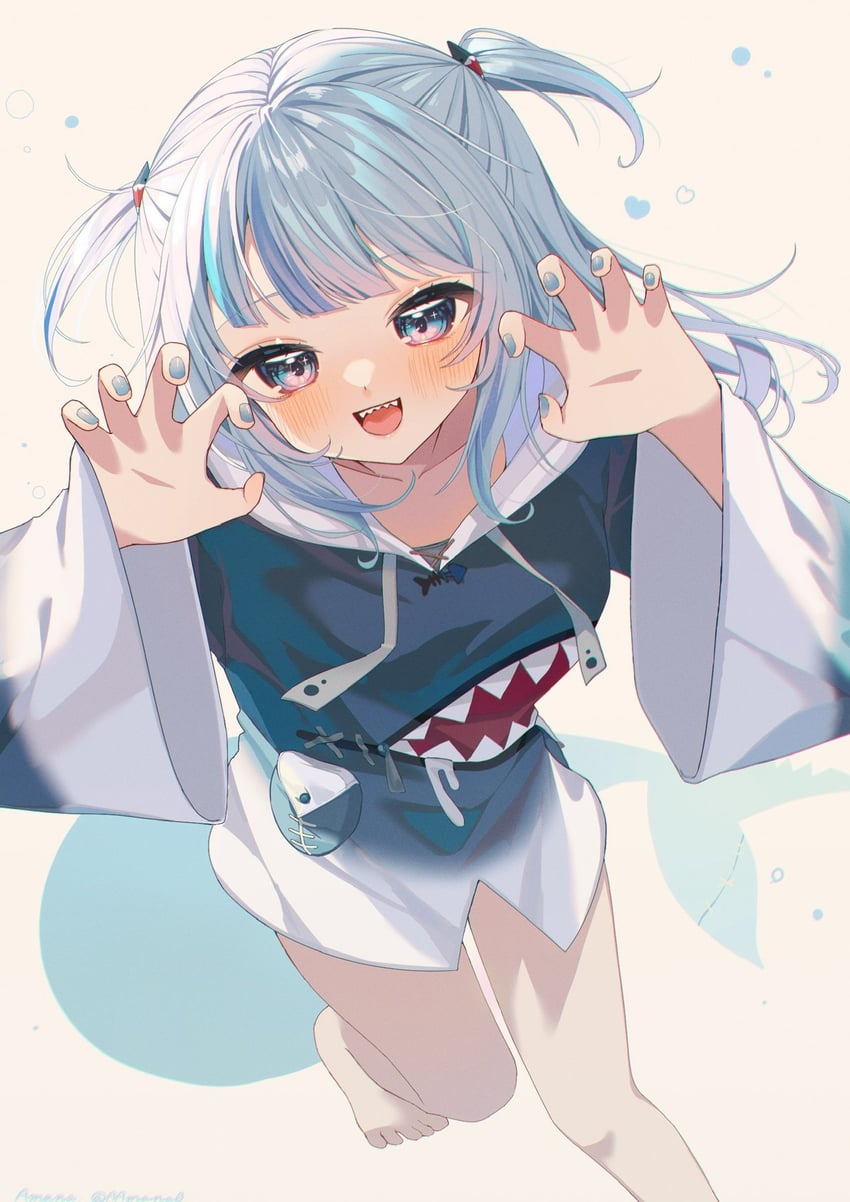 gawr gura (hololive and 1 more) drawn by aamana0