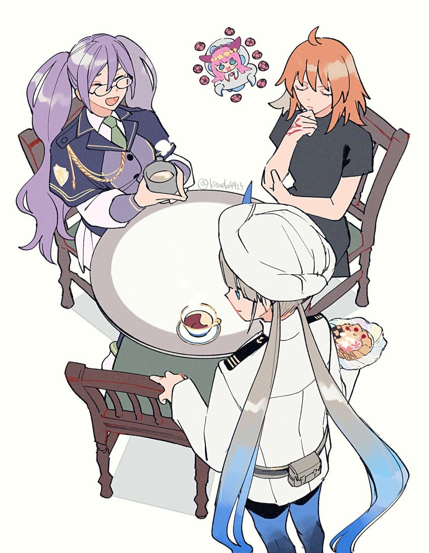 fujimaru ritsuka, elizabeth bathory, sion eltnam, nemo, captain nemo, and 1 more (fate and 2 more) drawn by kitada