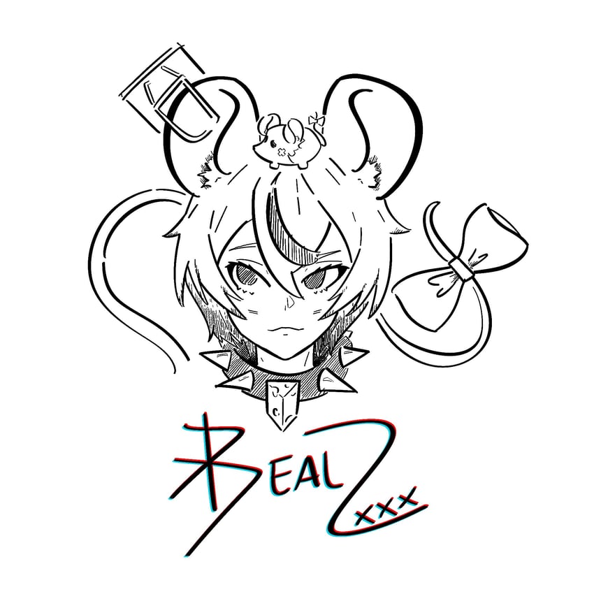 hakos baelz and mr. squeaks (hololive and 1 more) drawn by potatoparfait