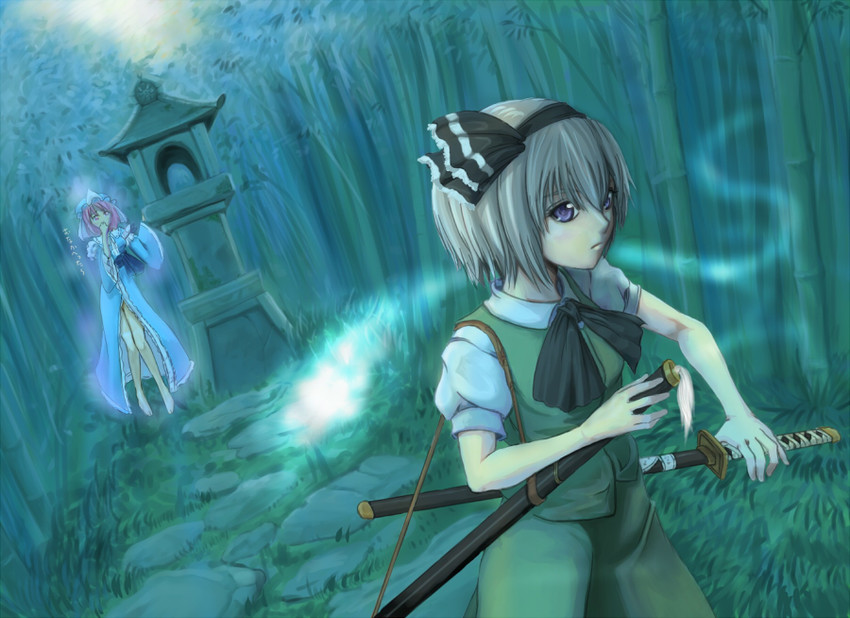 konpaku youmu and saigyouji yuyuko (touhou) drawn by kabocha_(chabomaru4)