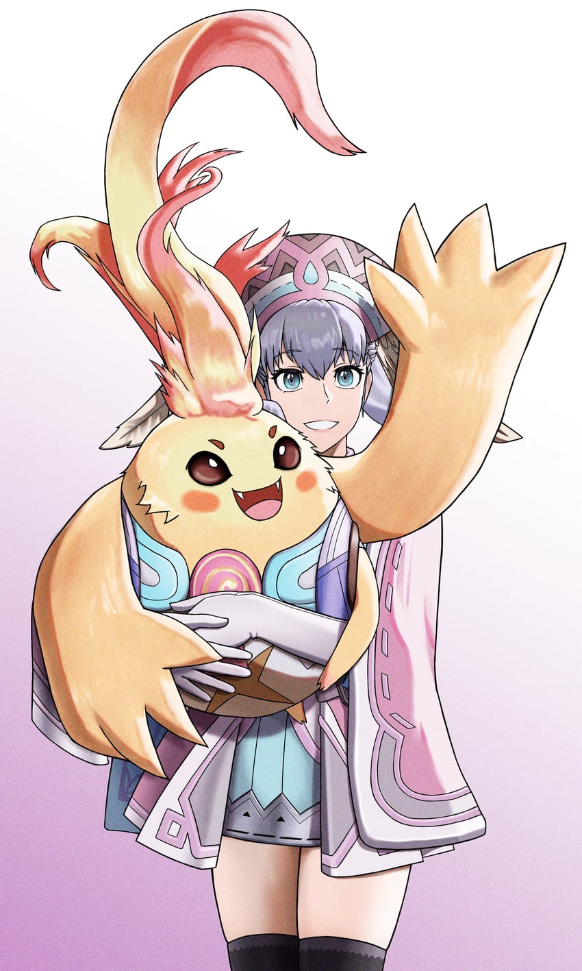 melia antiqua and riki (xenoblade chronicles and 1 more) drawn by mahyohan