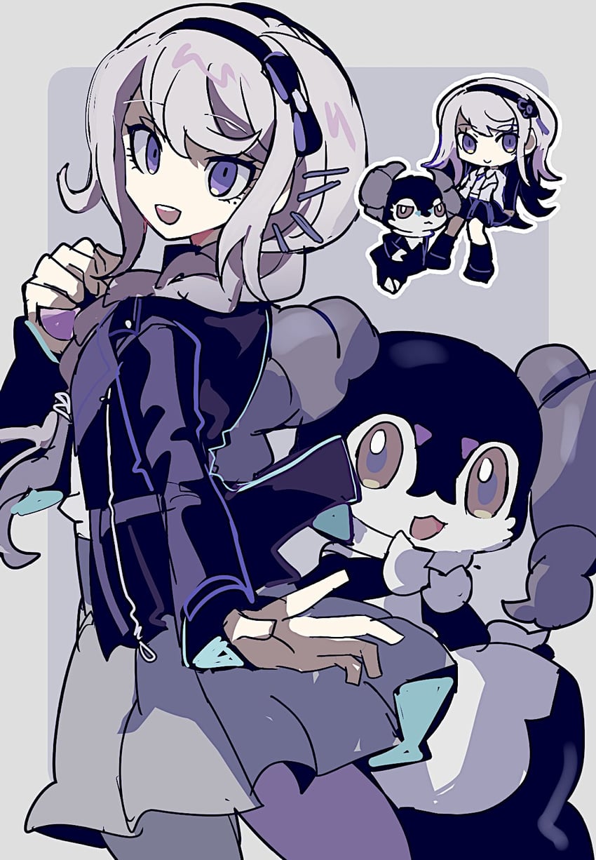 indeedee, kirifuji nozomi, and kashimiya karua (pokemon and 1 more) drawn by fjsk