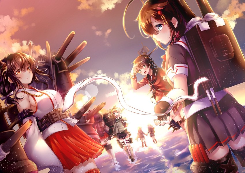 shigure, yamashiro, fusou, mogami, michishio, and 2 more (kantai collection) drawn by mashiro_aa