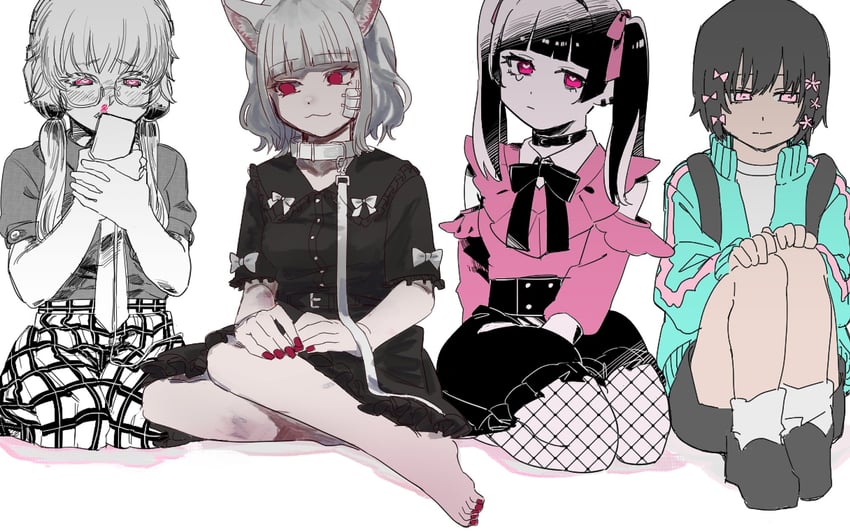 yuzuki yukari, kurari-chan, and nana (vocaloid and 7 more) drawn by atsuko_(222atuko)