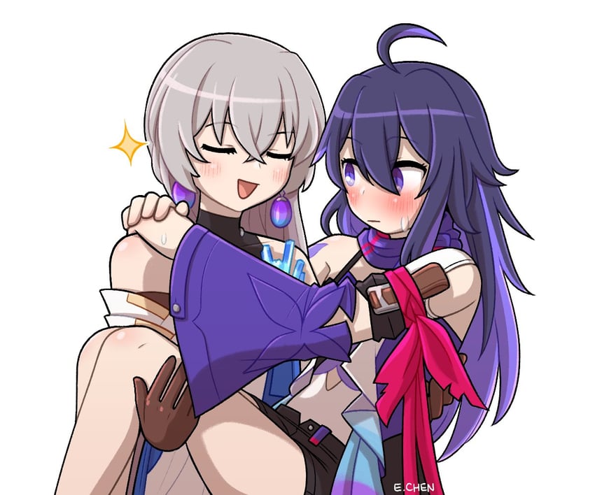 bronya rand and seele (honkai and 1 more) drawn by chen_(somanychens)
