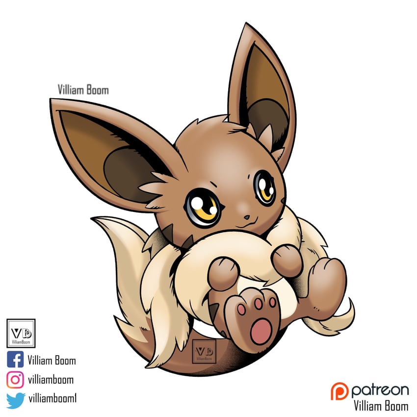 eevee (pokemon and 1 more) drawn by villiam_boom
