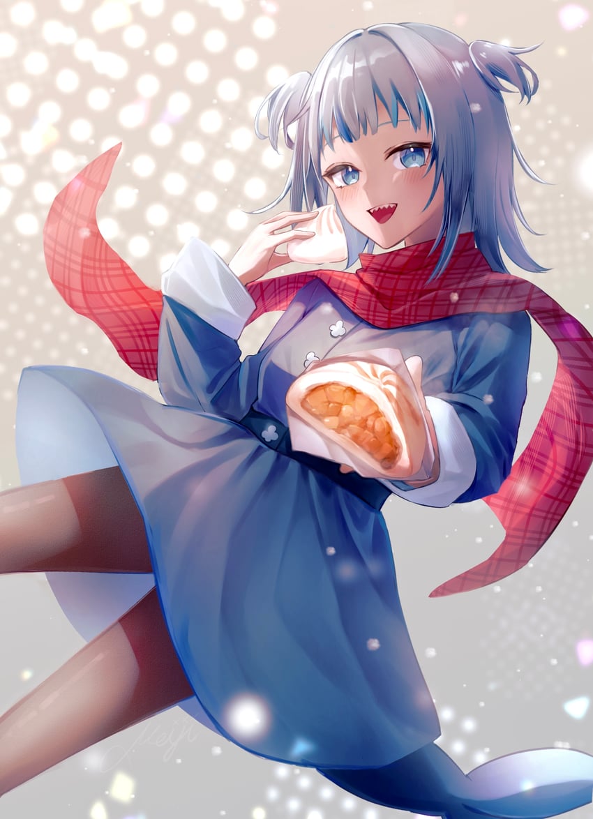 gawr gura (hololive and 1 more) drawn by kmes_niku