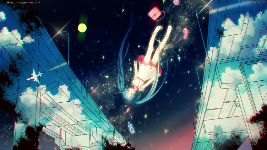 hatsune miku (vocaloid and 1 more) drawn by ixima