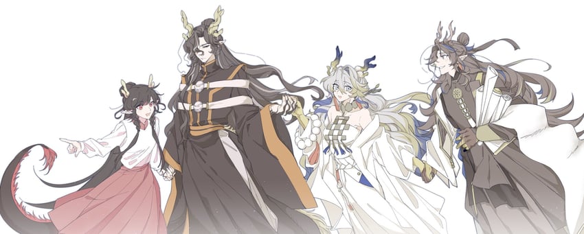 shu, ji, wang, and jie (arknights) drawn by chui_(smccc1102813)