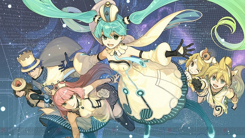 hatsune miku, kagamine rin, kagamine len, megurine luka, kaito, and 1 more (vocaloid and 2 more) drawn by hidari_(left_side)