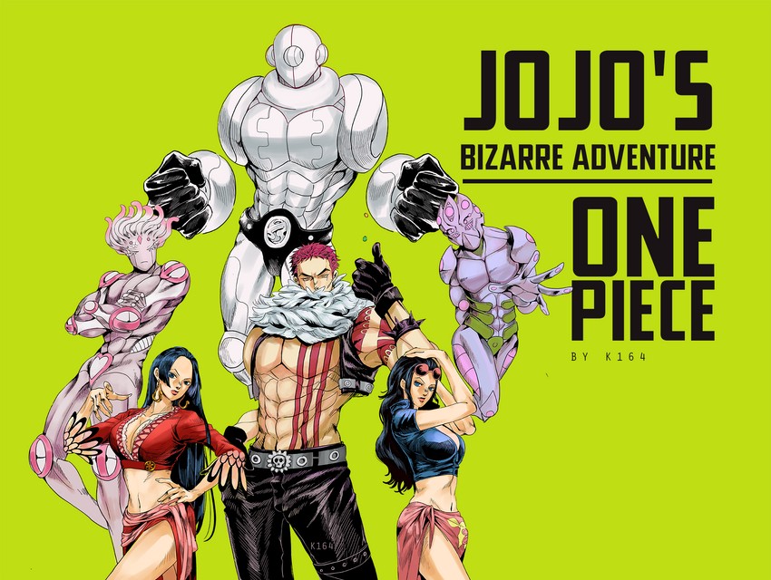 nico robin, boa hancock, and charlotte katakuri (jojo no kimyou na bouken and 1 more) drawn by k164