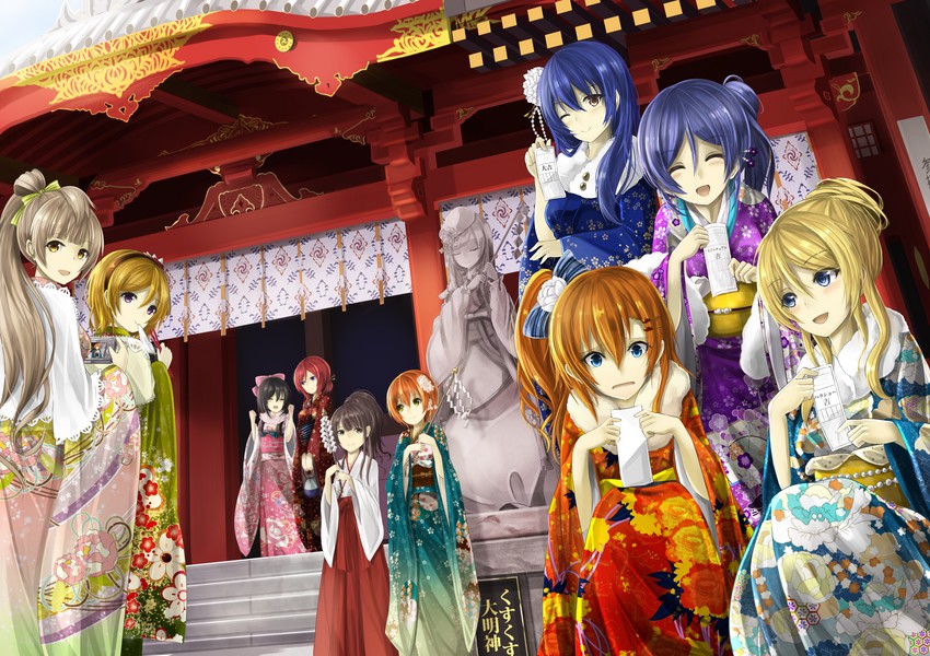 nishikino maki, tojo nozomi, sonoda umi, yazawa nico, ayase eli, and 5 more (love live! and 1 more) drawn by orein