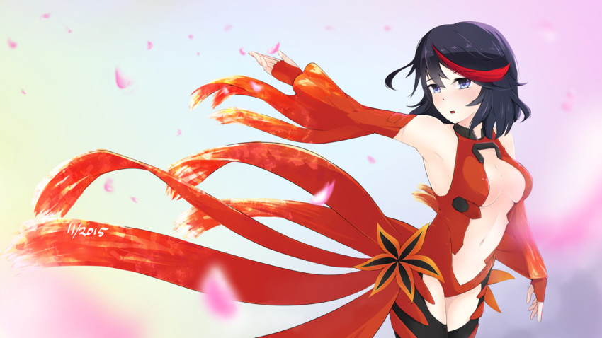 matoi ryuuko, yuzuriha inori, and sawano hiroyuki (kill la kill and 1 more) drawn by yokura_(yukilina)