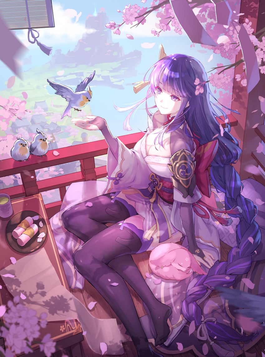 raiden shogun and yae miko (genshin impact) drawn by nyansan_oekaki