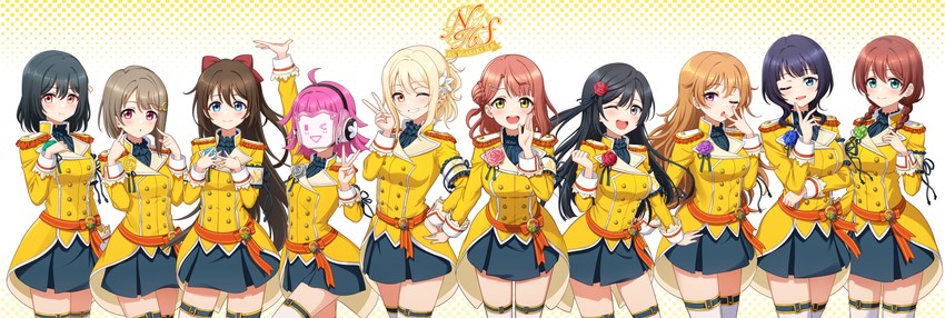 yuki setsuna, uehara ayumu, osaka shizuku, tennoji rina, nakasu kasumi, and 5 more (love live! and 2 more) drawn by deadnooodles