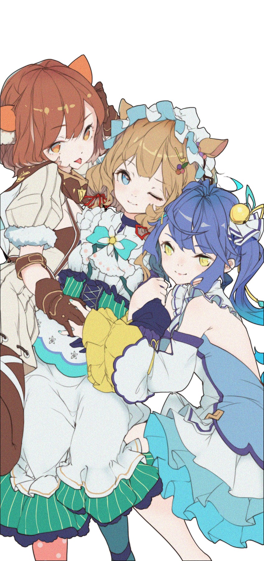 amamiya kokoro, ratna petit, and eli conifer (nijisanji) drawn by atk7