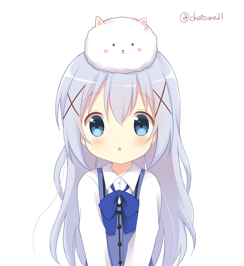 kafuu chino and tippy (gochuumon wa usagi desu ka?) drawn by chatsune_(white_lolita)