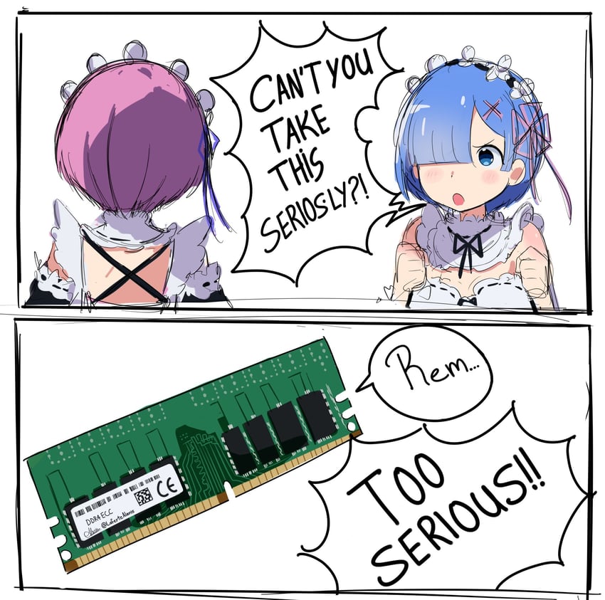 rem and ram (re:zero kara hajimeru isekai seikatsu) drawn by alaniz_(lafertealanis)