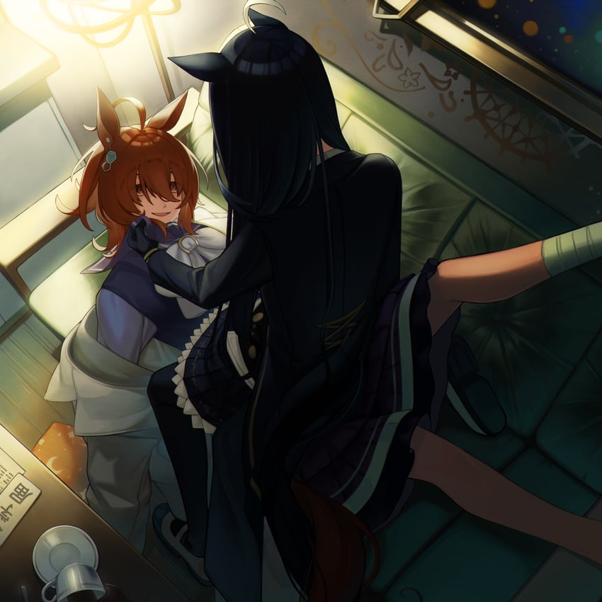 agnes tachyon and manhattan cafe (umamusume) drawn by mujintou_png
