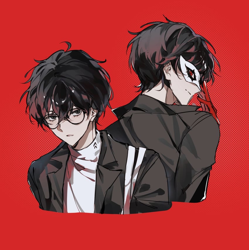 amamiya ren and joker (persona and 1 more) drawn by lael_(eve_lael13)