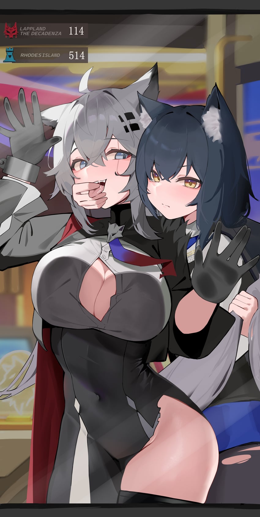 texas, lappland, texas the omertosa, and lappland the decadenza (arknights) drawn by hei_tudou