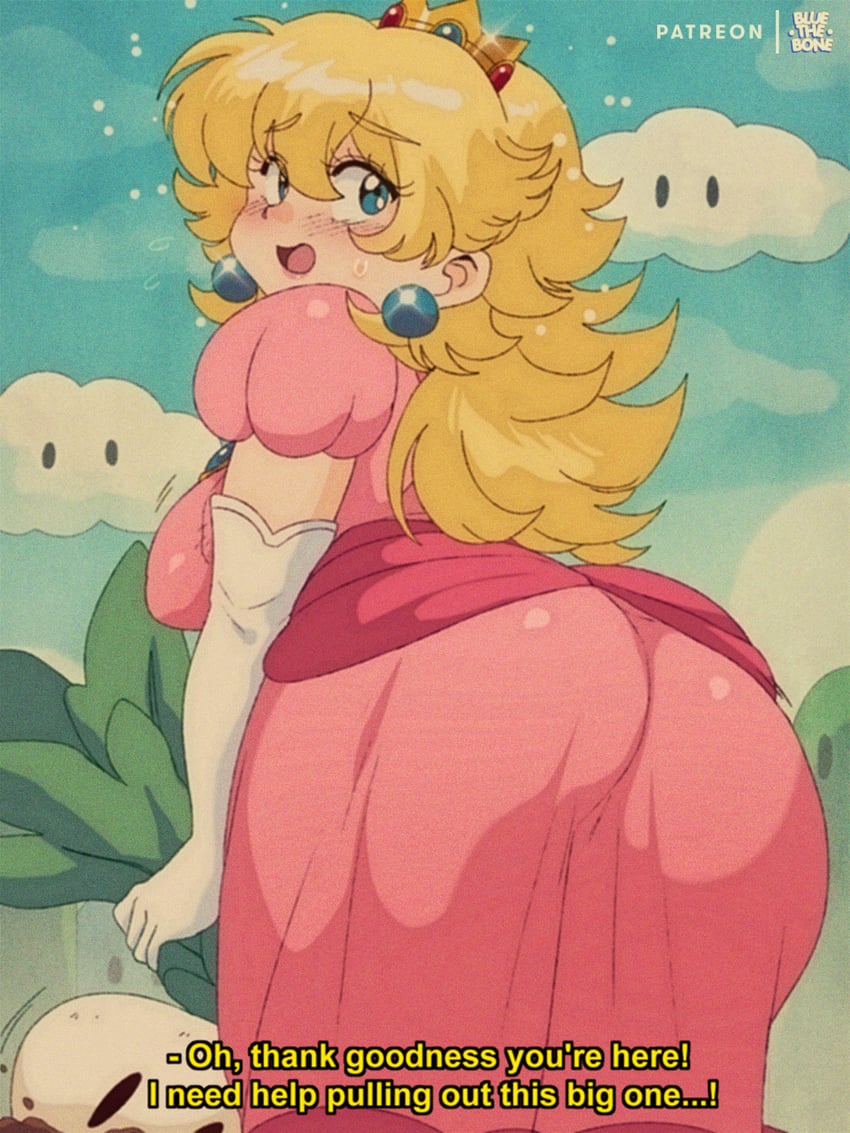 princess peach (mario) drawn by bluethebone