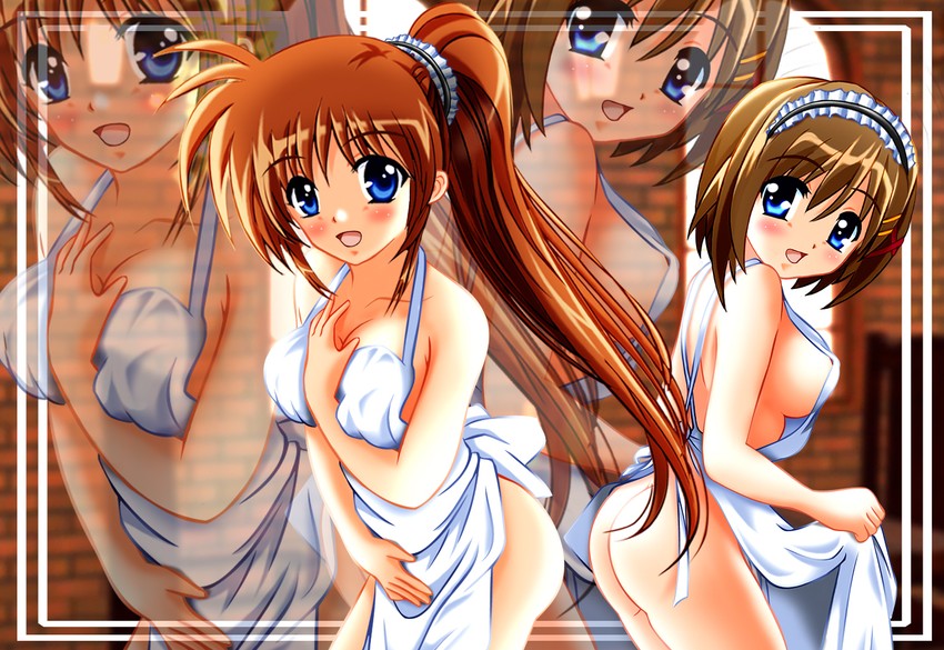 takamachi nanoha and yagami hayate (lyrical nanoha and 1 more) drawn by blackjunk