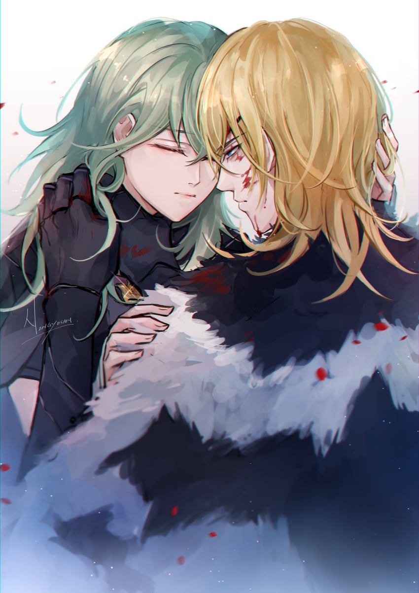 dimitri alexandre blaiddyd and female byleth (fire emblem and 1 more) drawn by ningyo