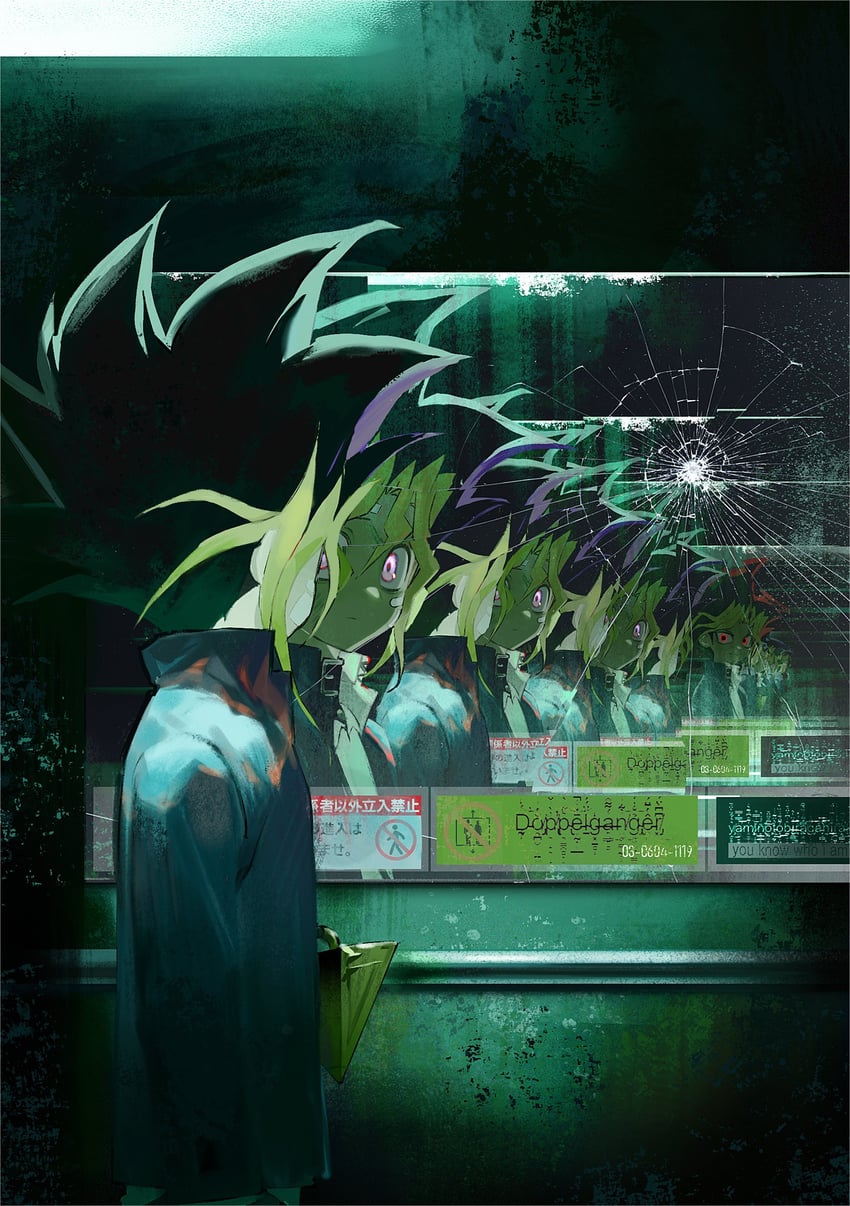 muto yugi and yami yugi (yu-gi-oh! and 1 more) drawn by urarara_niji