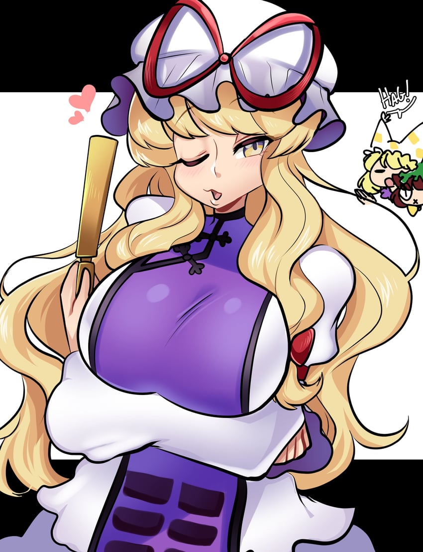 yakumo yukari, yakumo ran, and chen (touhou) drawn by missandydandy