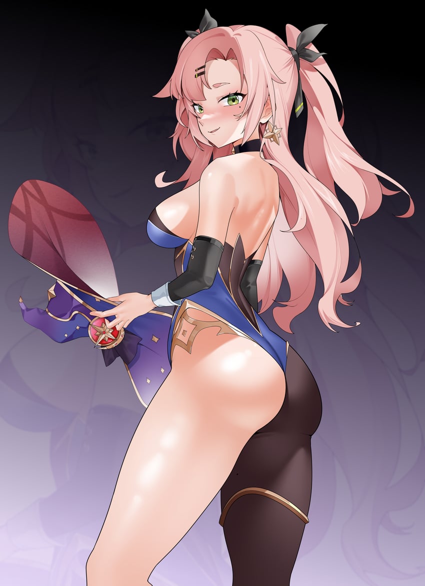 mona and nicole demara (genshin impact and 2 more) drawn by kemile