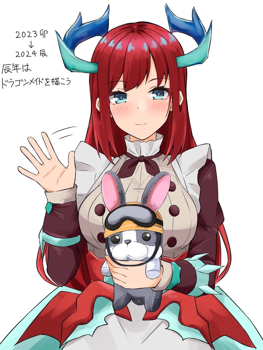 kitchen dragonmaid and rescue rabbit (yu-gi-oh!) drawn by michiruri