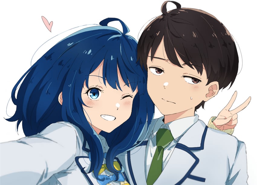 yanami anna and nukumizu kazuhiko (make heroine ga oo sugiru!) drawn by pdbgat