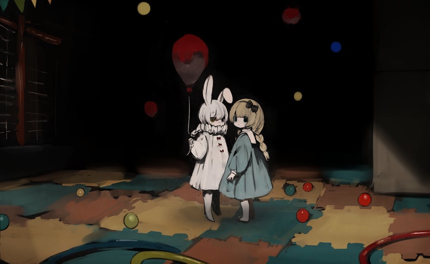 alice and white rabbit (original and 1 more) drawn by shirokujira