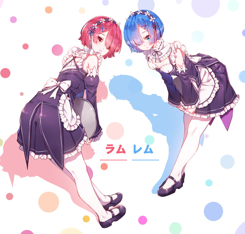 rem and ram (re:zero kara hajimeru isekai seikatsu) drawn by fangxiang_cuoluan