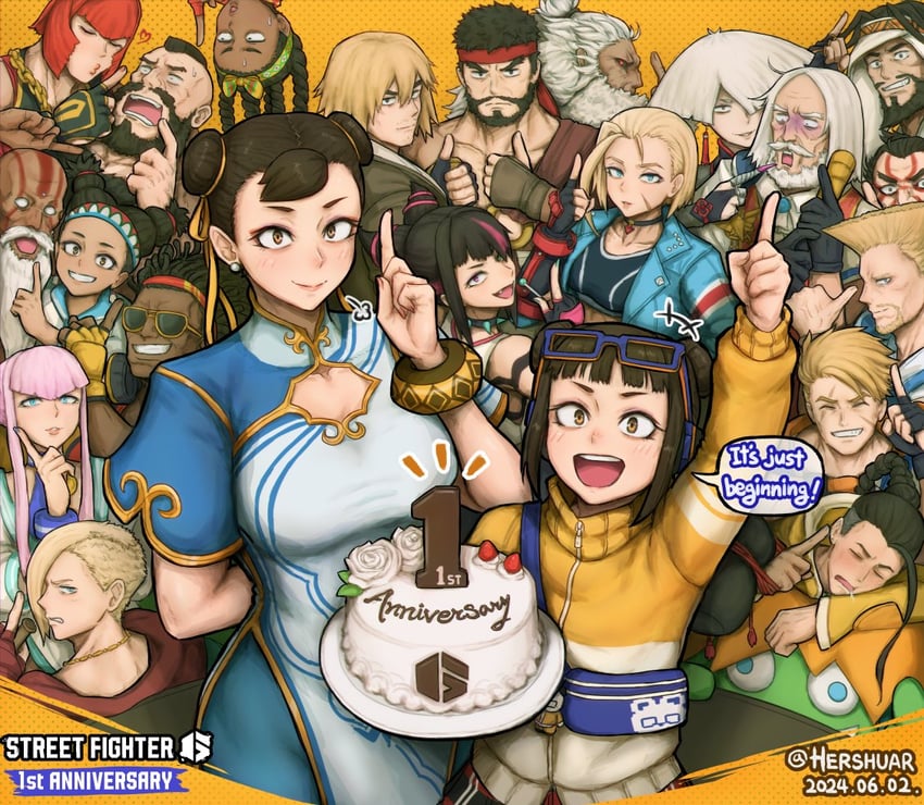 chun-li, cammy white, han juri, ryu, ken masters, and 17 more (street fighter and 1 more) drawn by hershuar
