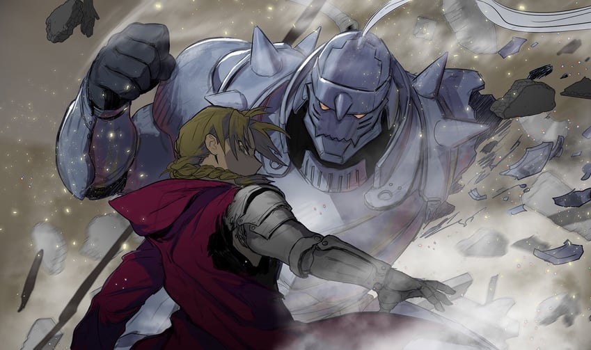 edward elric and alphonse elric (fullmetal alchemist) drawn by imam_(oozlo)