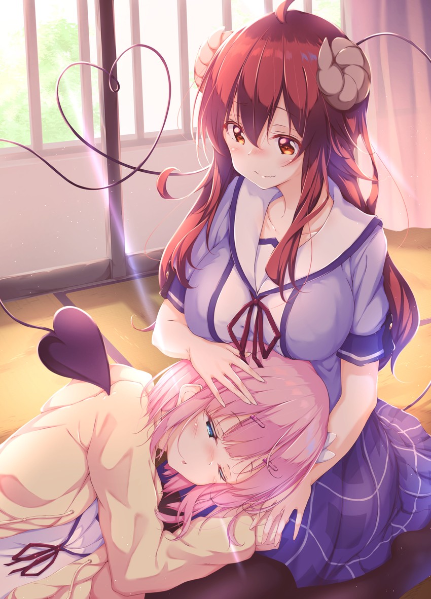 yoshida yuuko and chiyoda momo (machikado mazoku) drawn by numpopo