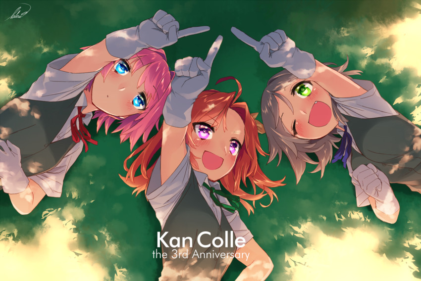 shiranui, kagerou, and kuroshio (kantai collection) drawn by blew_andwhite