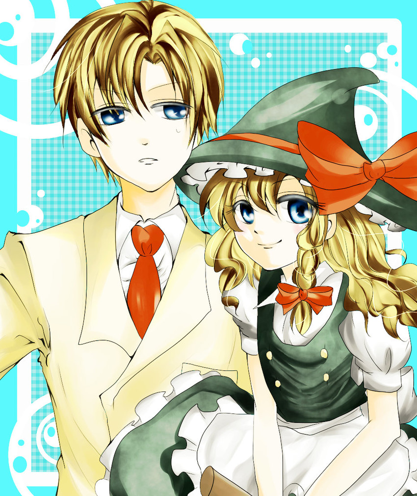 kirisame marisa and sunohara youhei (touhou and 1 more) drawn by touhate_(ikumiru)