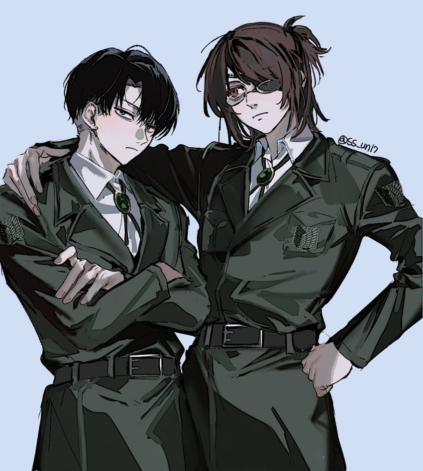 levi and hange zoe (shingeki no kyojin) drawn by ss_un17